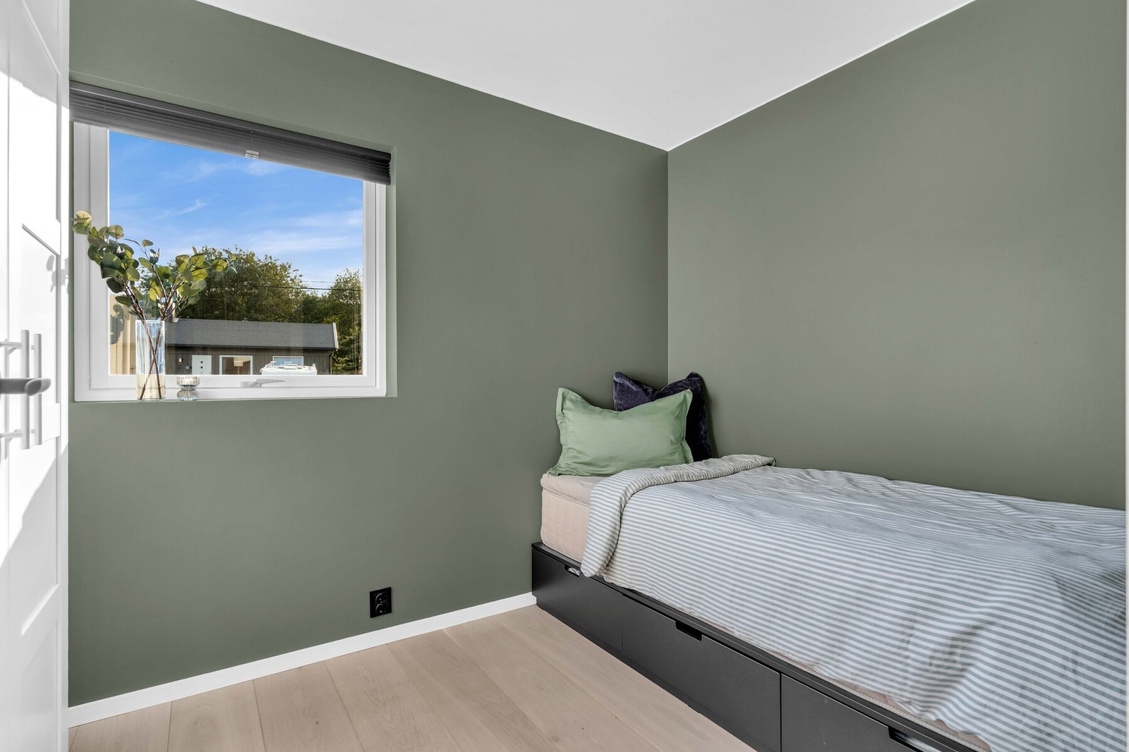 I tillegg er det et innredet rom som benyttes som soverom, rommet er søkt og godkjent som bod, og er derfor ikke godkjent for varig opphold les mer under "midlertidig brukstillatelse og ferdigattest". Galleribilde