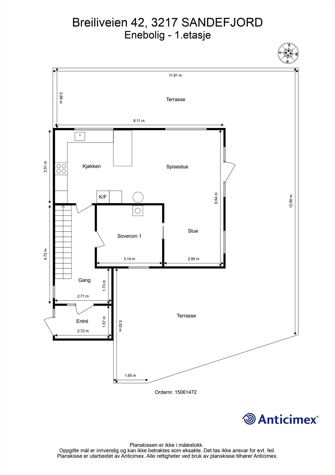 Plantegning 1. etasje Galleribilde