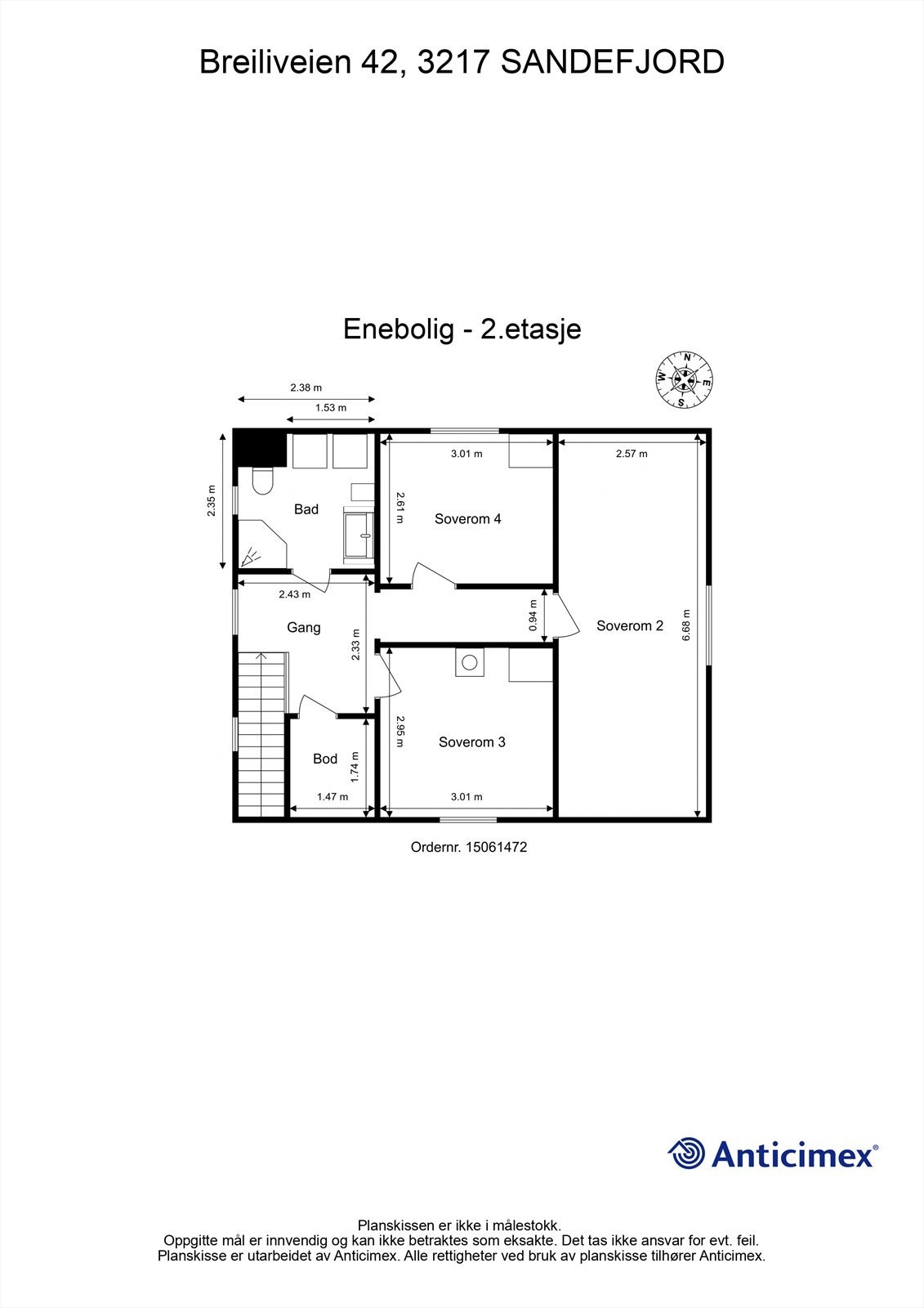 Plantegning 2. etasje Galleribilde