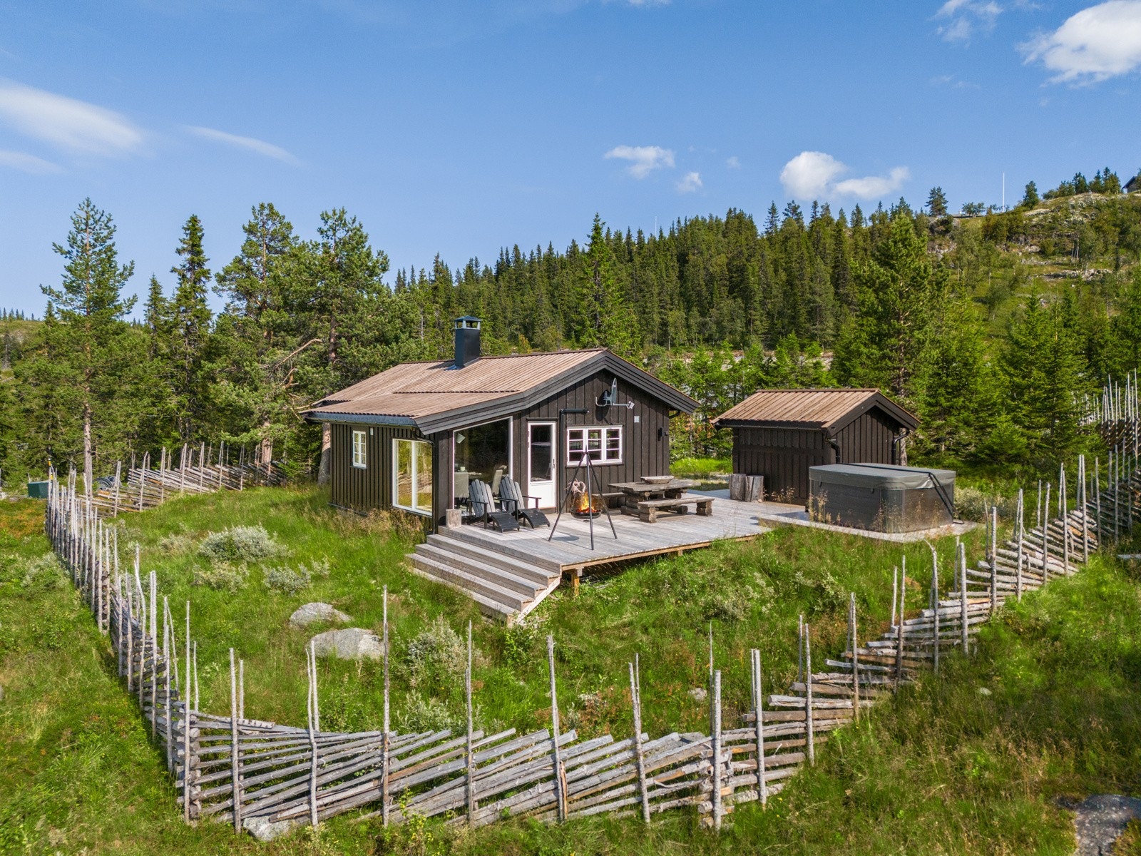 Frodig og hyggelig uteområde på sommerstid. Galleribilde