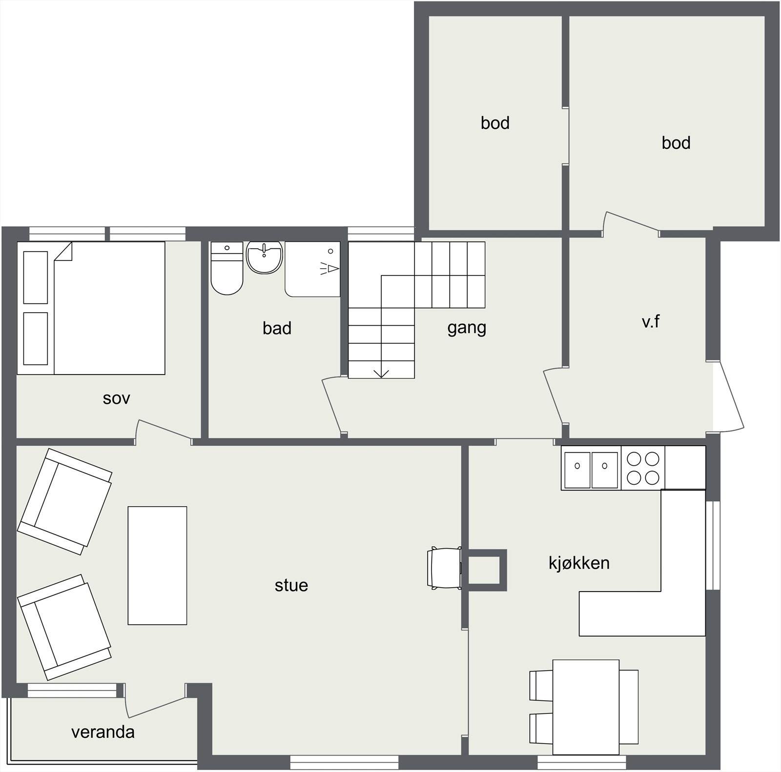 Plantegning første etasje. Galleribilde