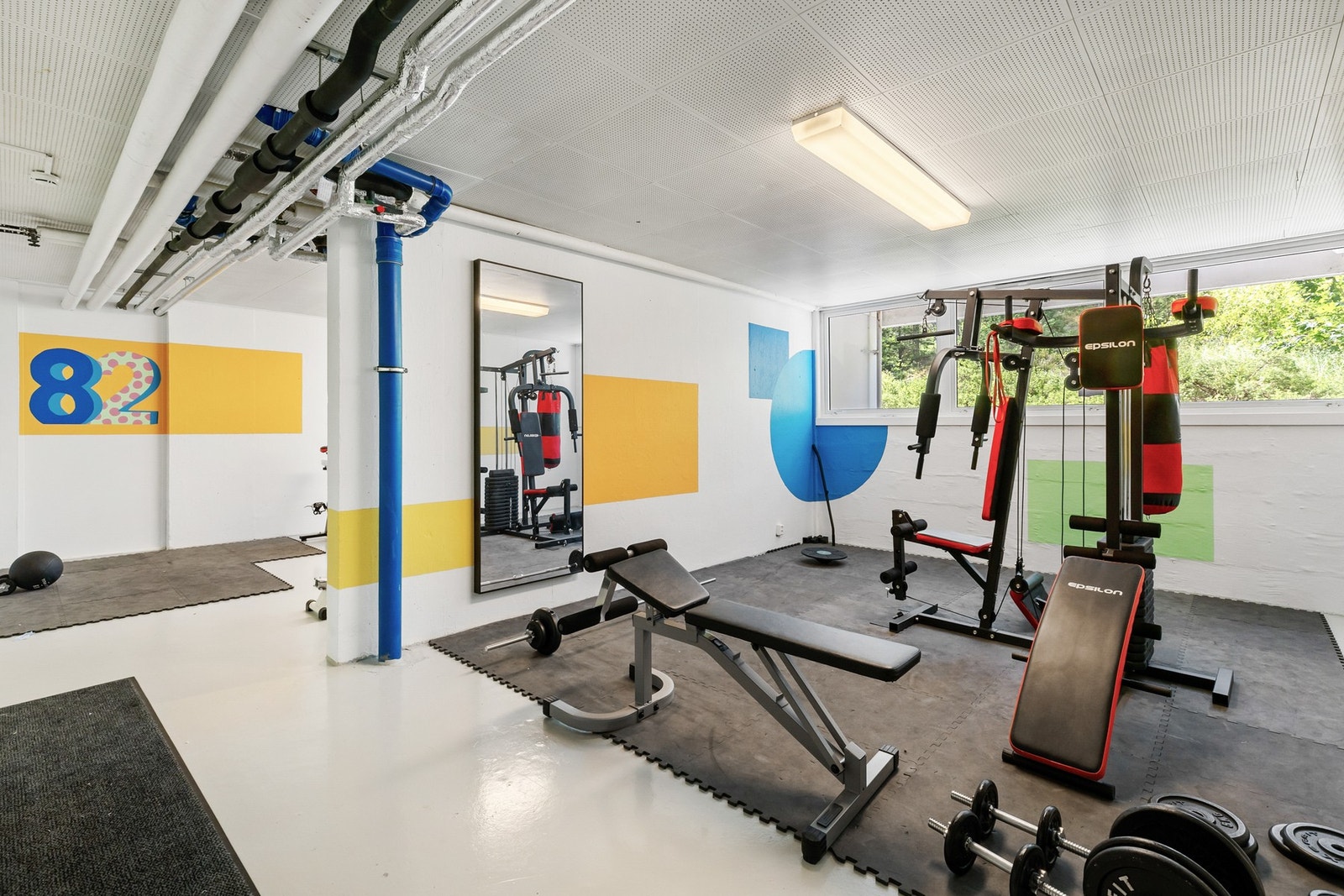 Borettslaget har også et treningsrom i kjelleren. Galleribilde