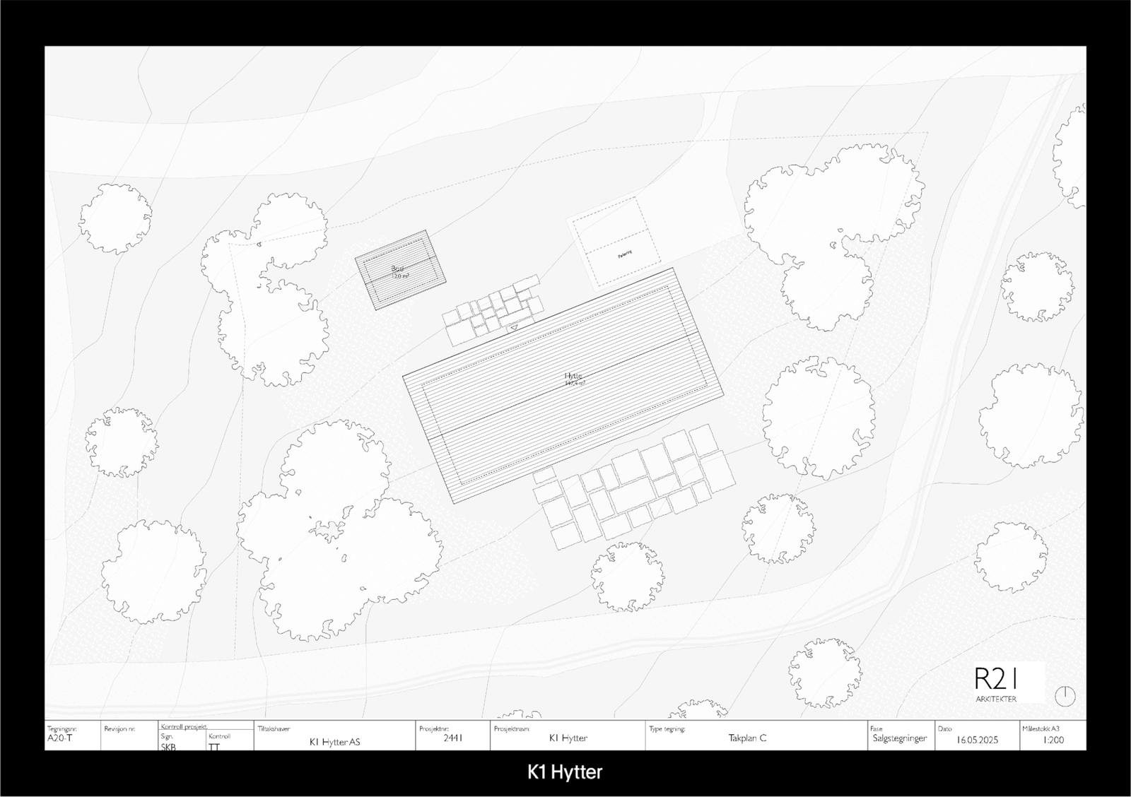 Hytte C med bod- takplan Galleribilde