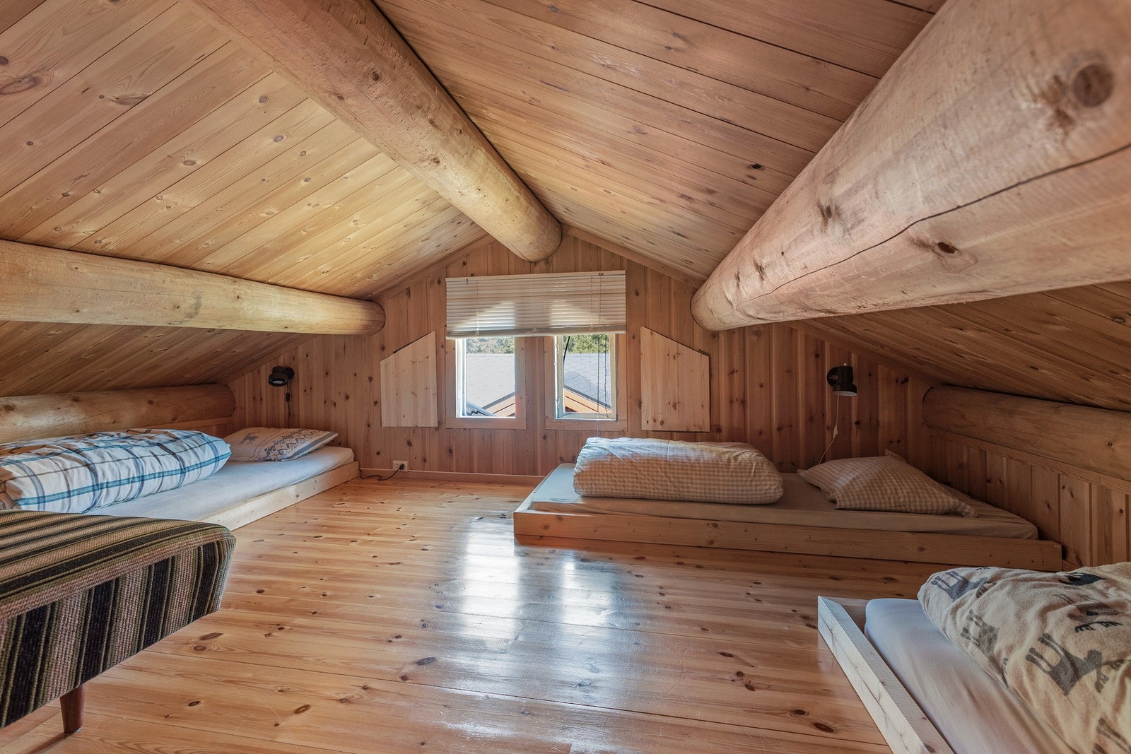 Hems har Ikke målbart areal grunnet takhøyde lavere enn 190 cm. Gulvareal på hemsen er ca 18 m2 Galleribilde