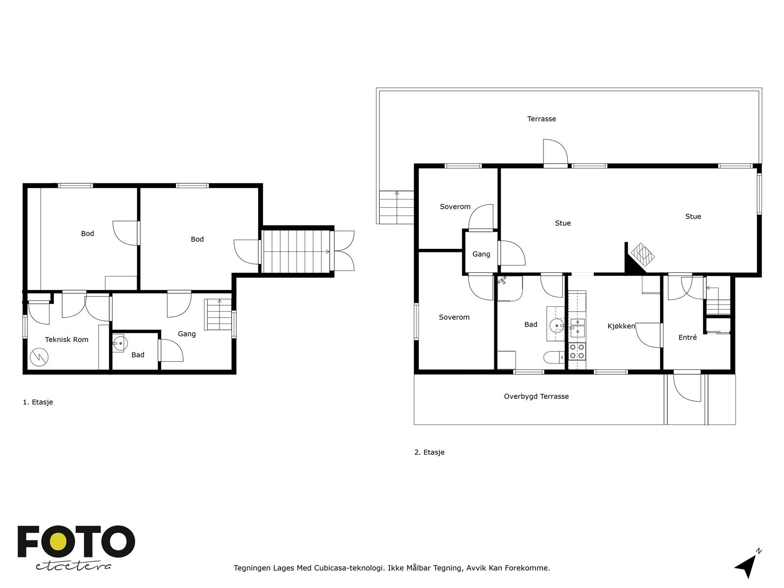 Veiledende planskisse begge etasjer. Ikke målbar Galleribilde
