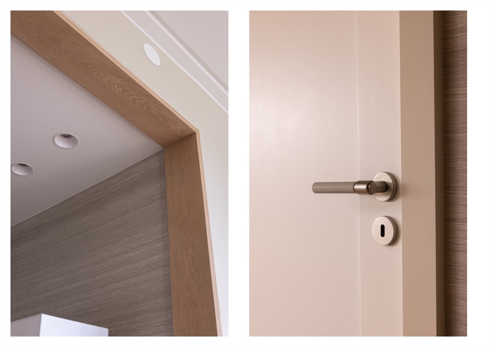 Materialer som heltre eik, massive tredører og håndtak fra R. Bergersen er noen eksempler på standard som er gjennomgående i boligen. Galleribilde