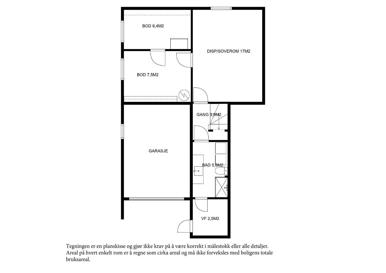 Planskisse underetasje. Galleribilde