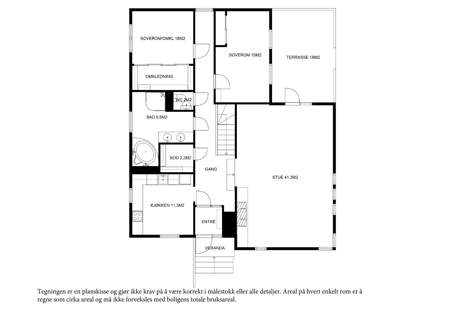 Planskisse første etasje. Galleribilde