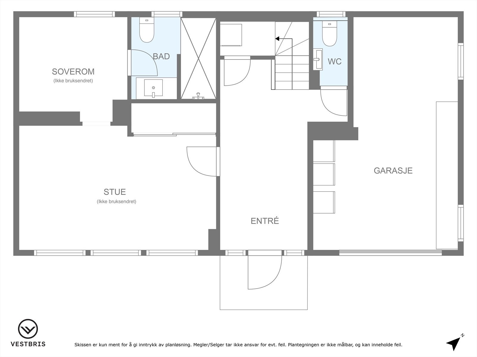 Planløsning - Enebolig 1. etasje Galleribilde