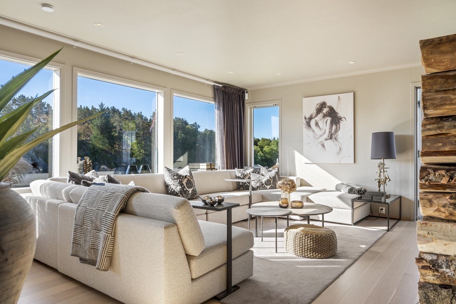 Gode møbleringsmuligheter med god plass til stor sofagruppe Galleribilde