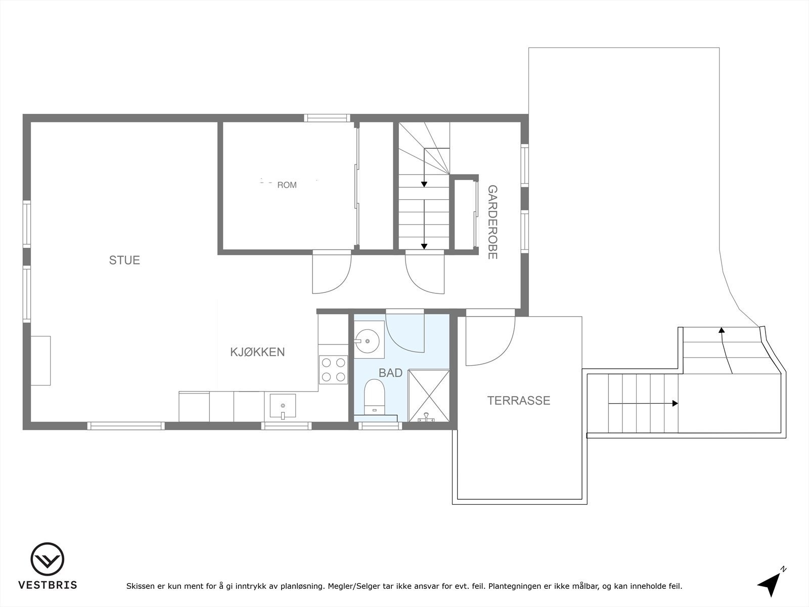 Plantegning på sjøhusets 2.etasje Galleribilde