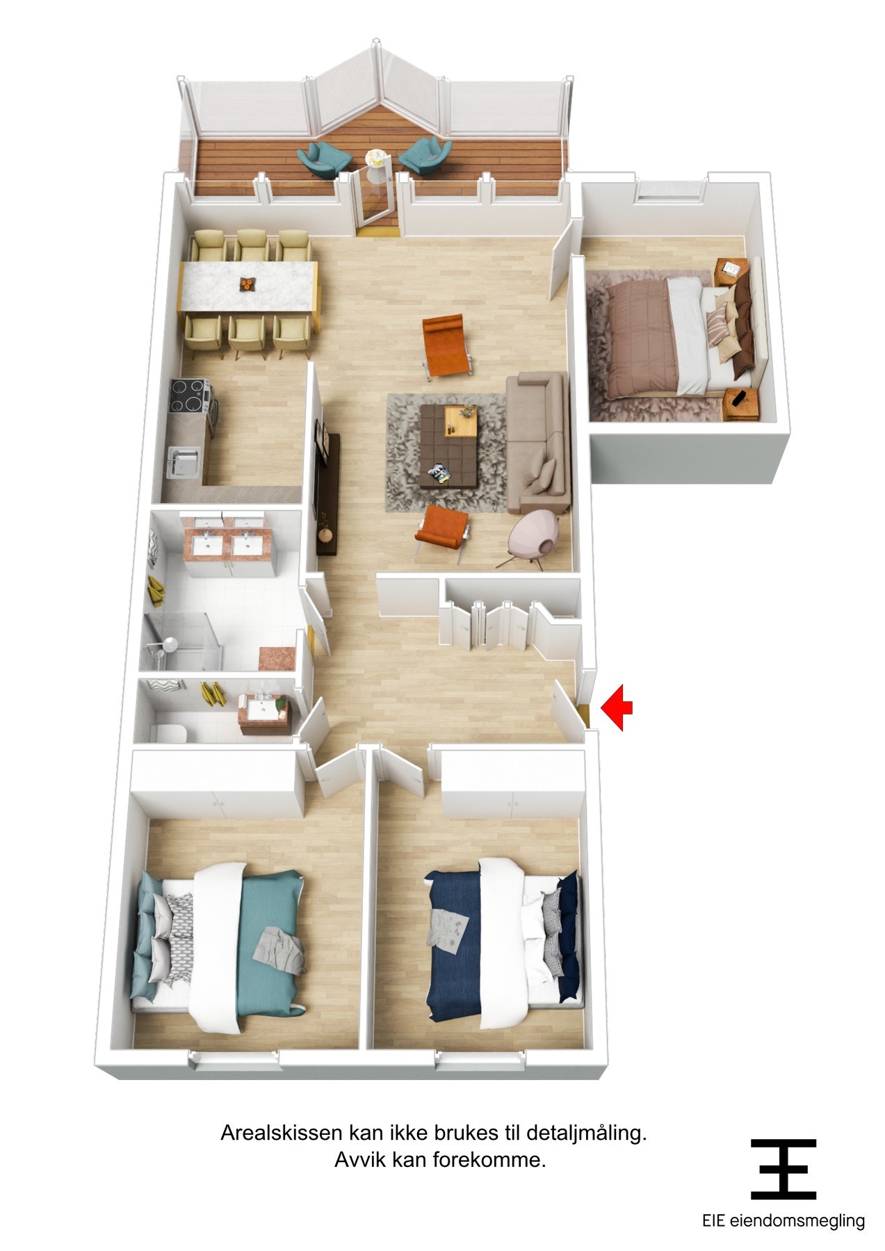 3D plantegning. Galleribilde