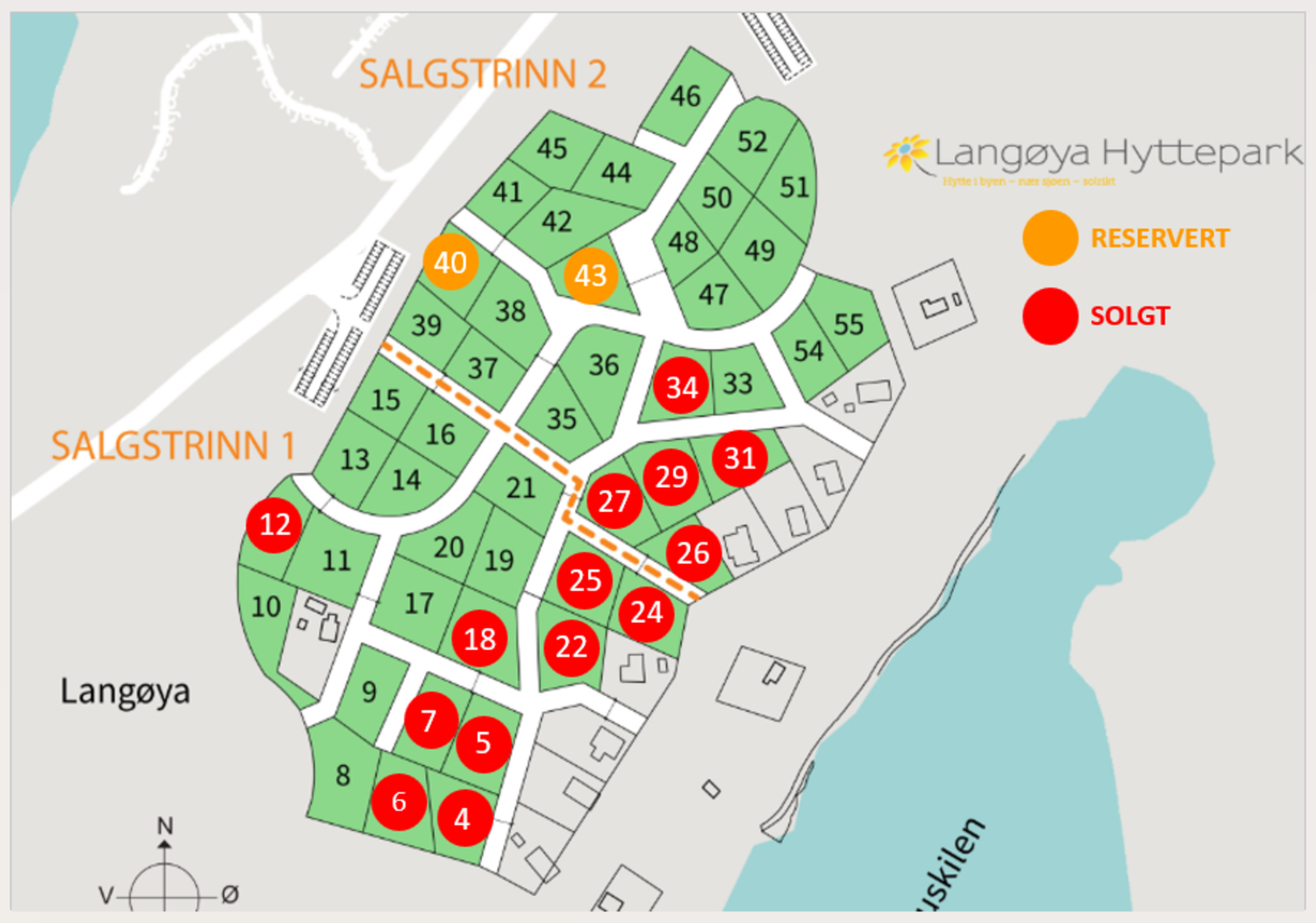 Tomtekart Langøya hyttepark. Annonsen gjelder tomt 18 Galleribilde
