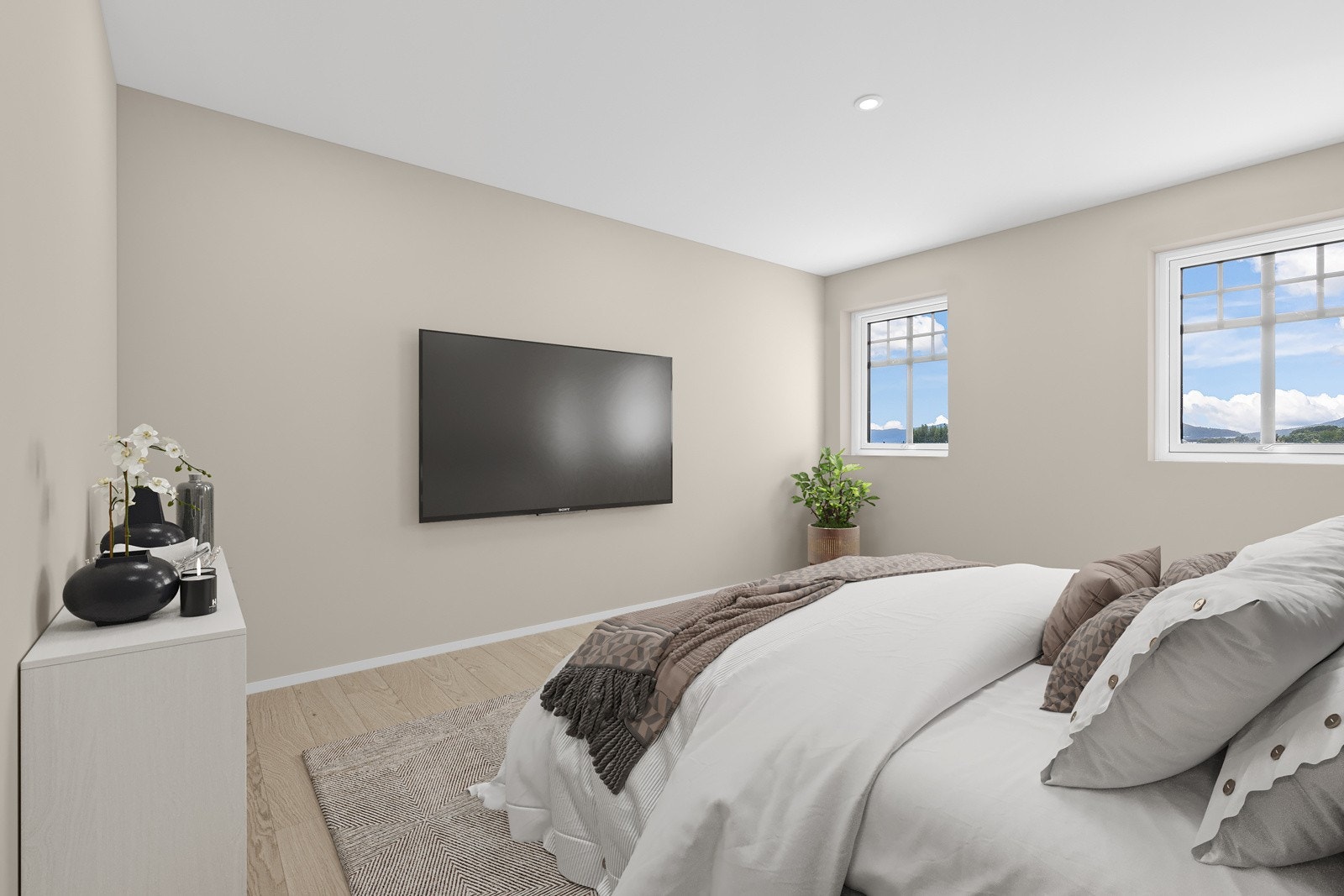 I tillegg til hovedsoverommet, har boligen ytterligere tre soverom med plass til garderobeskap. Soverommene ligger i andre etasje. Galleribilde