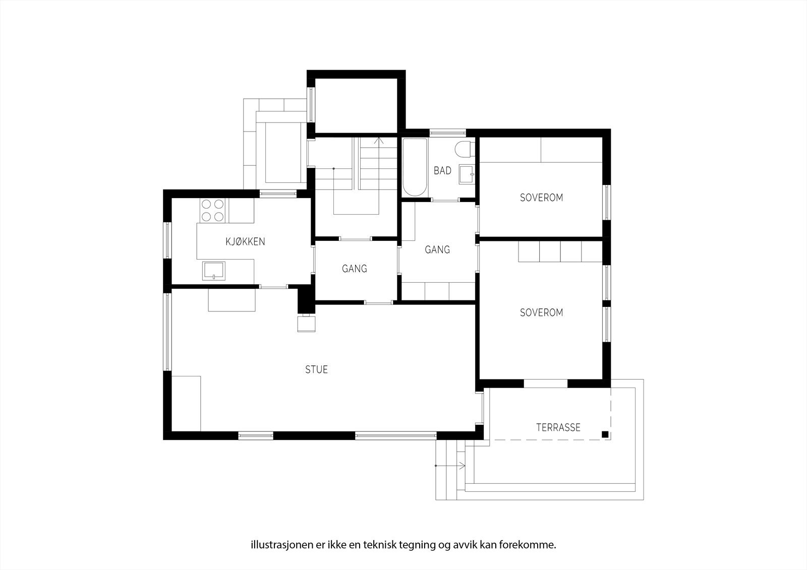 Plantegning 1. etg. Galleribilde