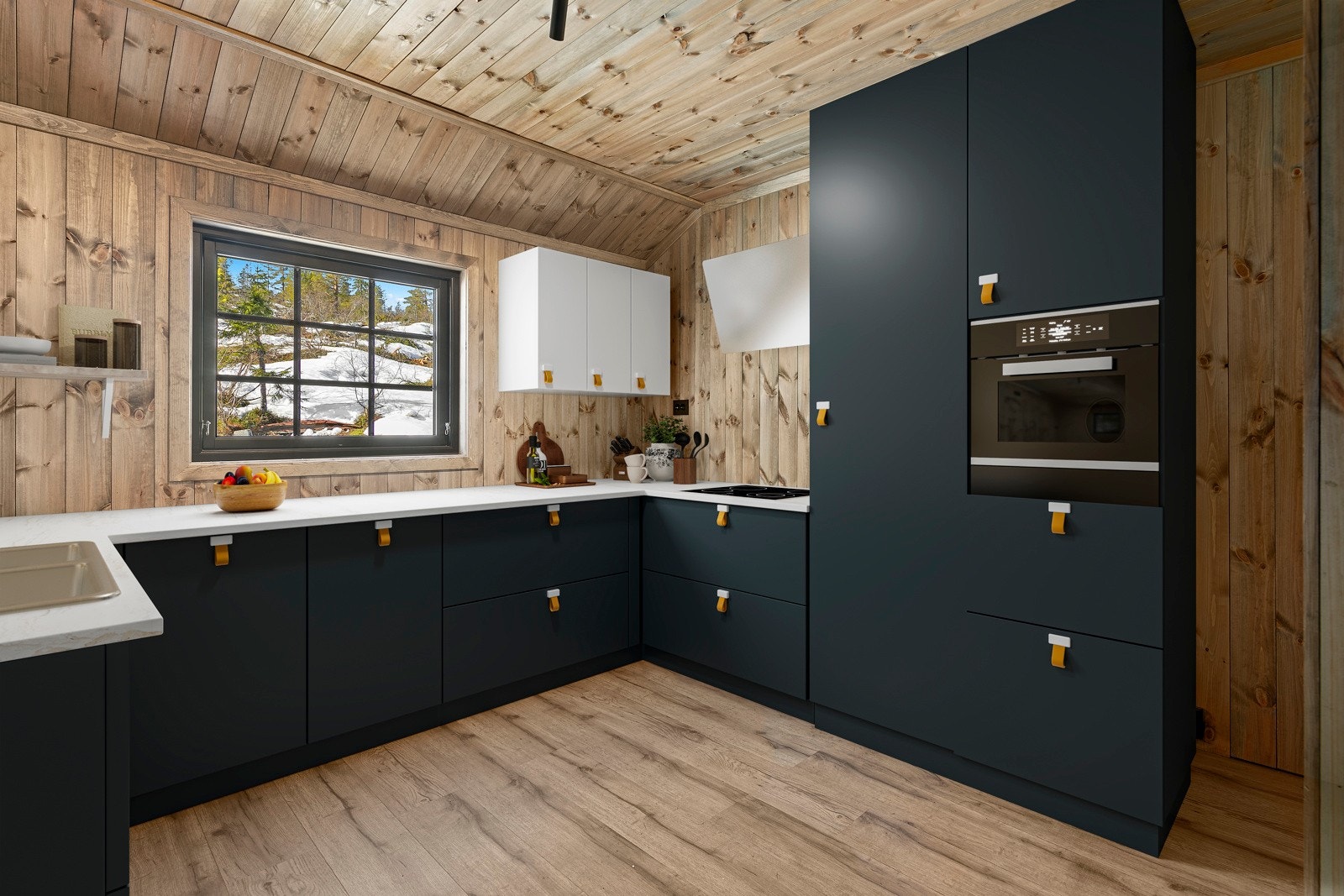 Det blir satt inn nyere kjøkken (noe innredning nytt/noe 3 år) fra Drømmekjøkken med integrerte hvitevarer. *Digitalt stylet Galleribilde