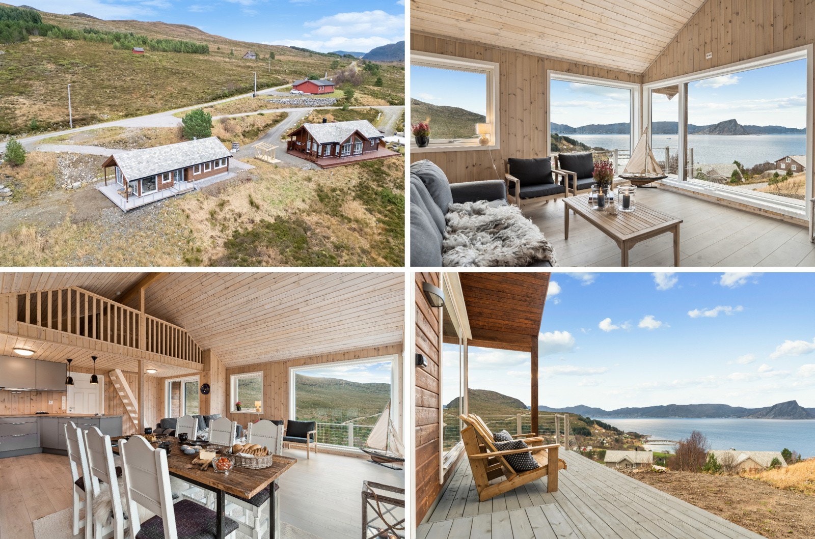 Hytta har fin sørvestvendt beliggenheit like ovanfor småbåthamna, Sandviksanden og Hakallegarden Galleribilde