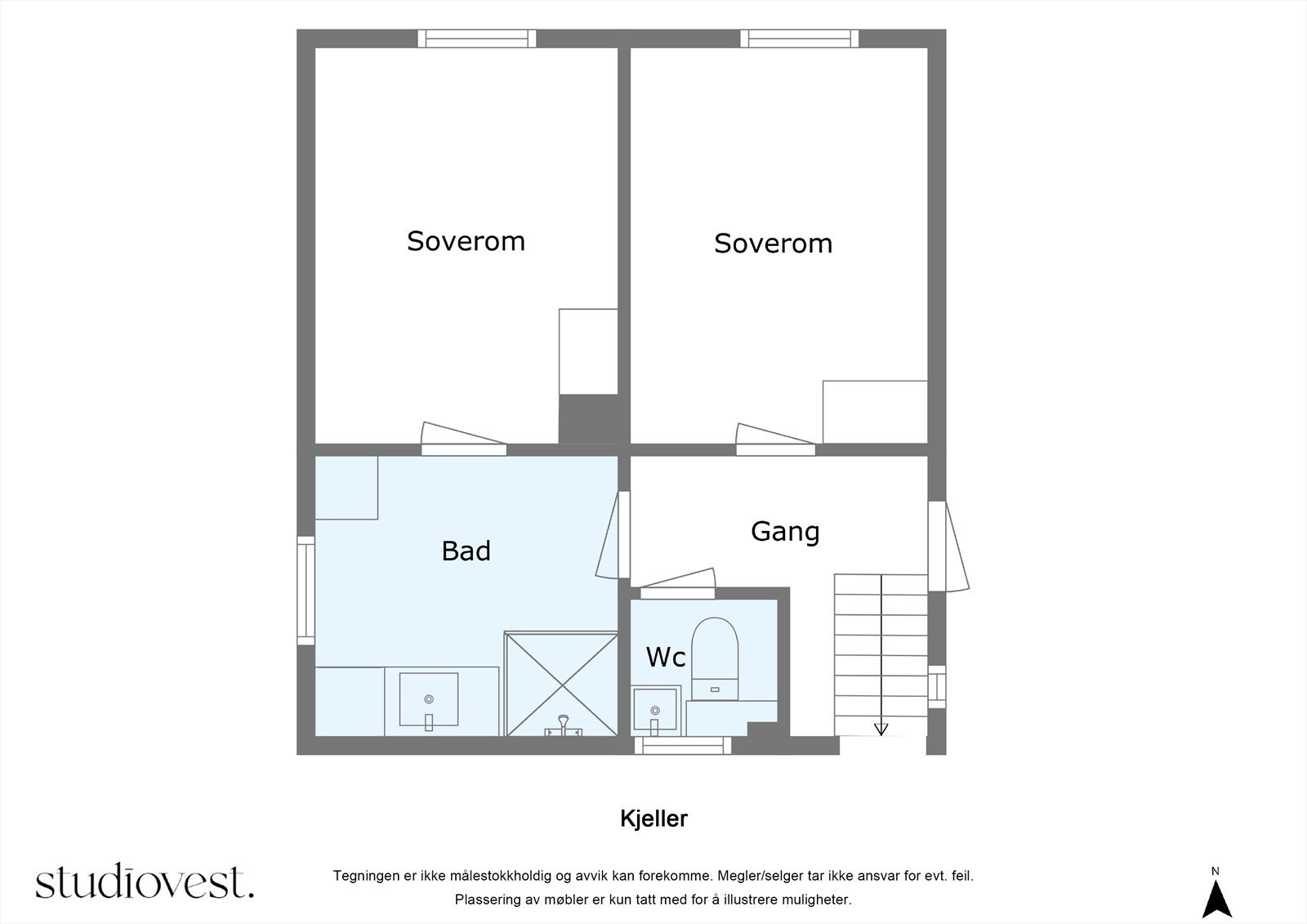 Planskisse Kjeller 2D Galleribilde