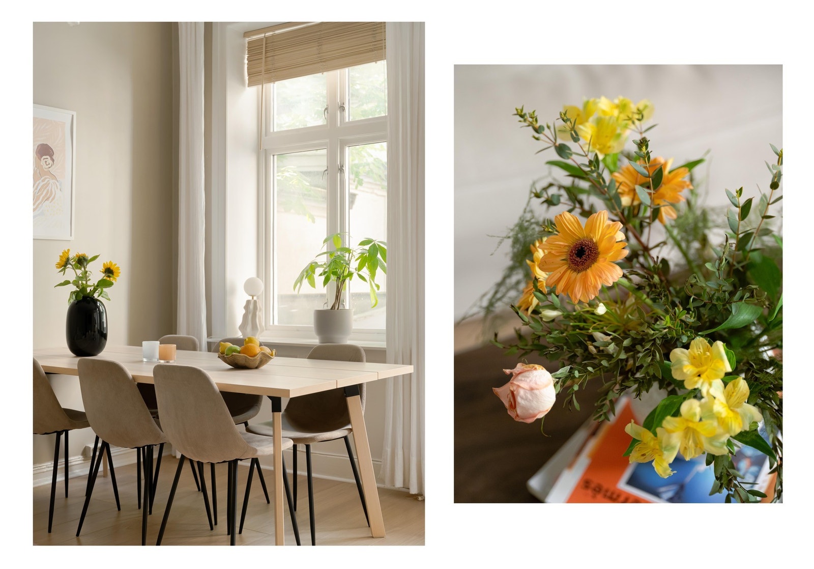 Det er dype vinduskarmer som er fine å innrede. Galleribilde