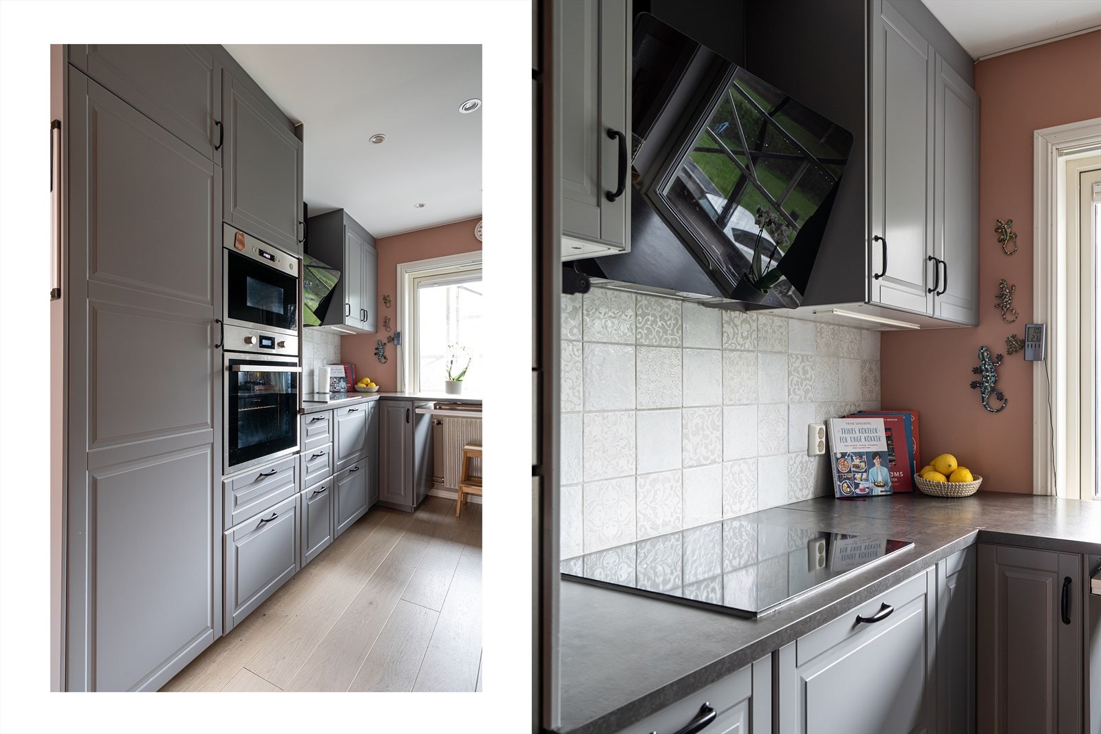 Det medfølger integrerte hvitevarer som stekeovn, platetopp, mikro, oppvaskmaskin og kombiskap. Galleribilde