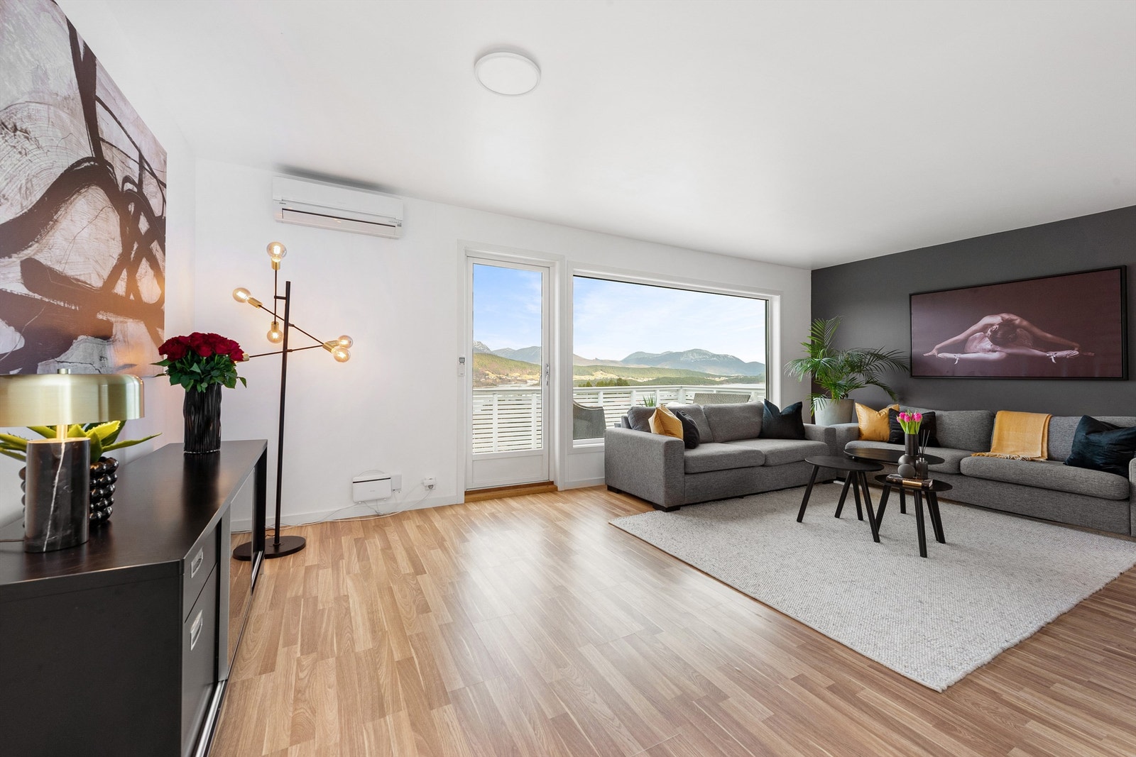 Stue med utgang til veranda Galleribilde