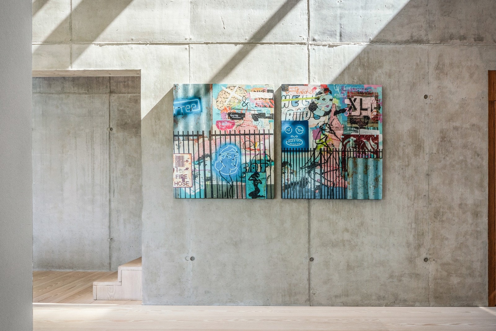 - Videre er det en stilig gjennomgående betongvegg på ca. 6 meter - Galleribilde