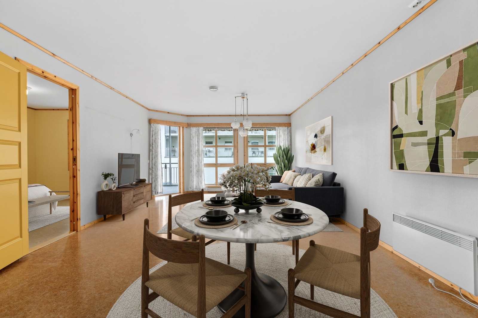 3 - roms selveierleilighet i 2. etasje, som har en praktisk planløsning og lave felleskostnader. Galleribilde