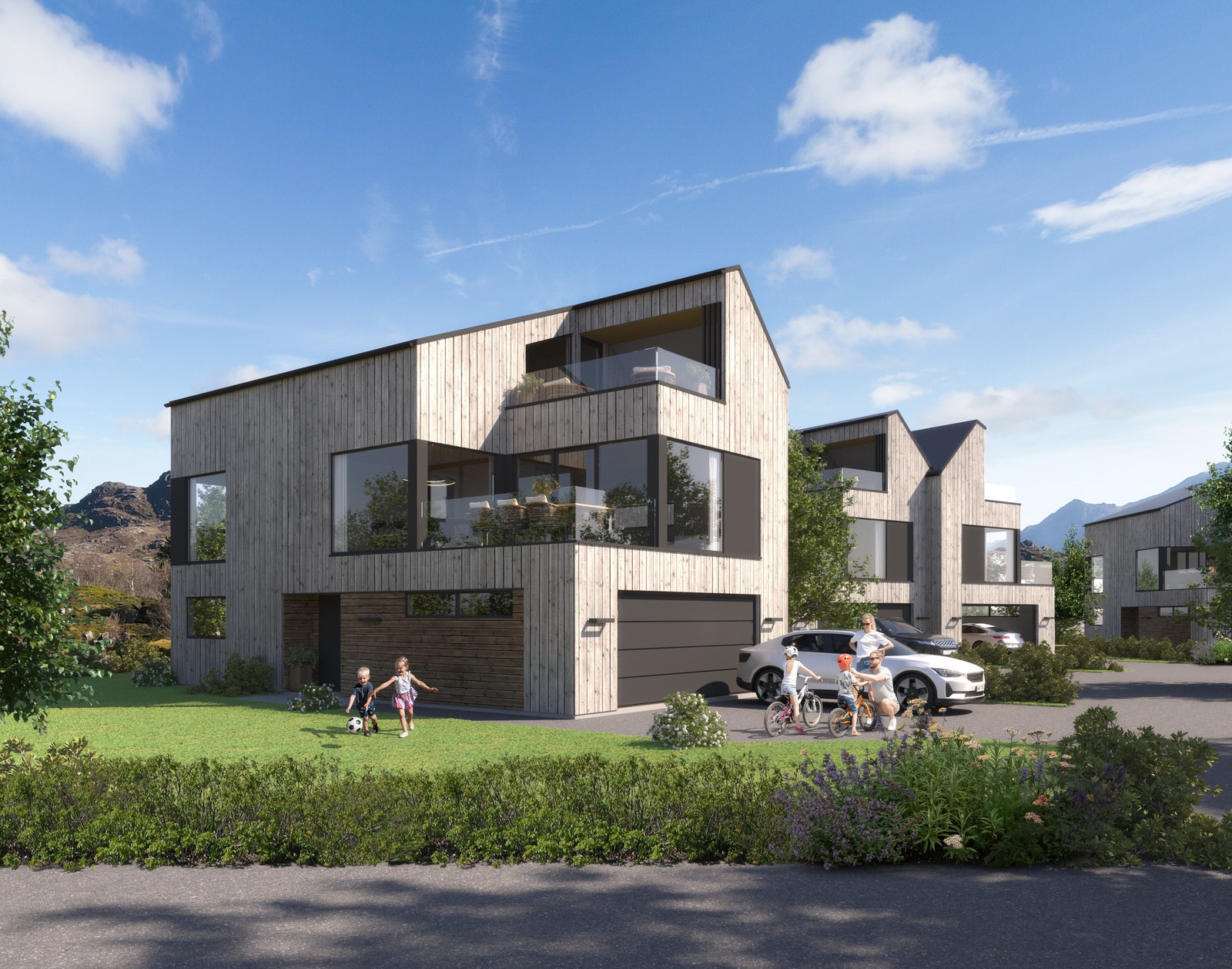 Husmodell Baglergata fra Systemhus. Vist som en og tomannsbolig. Galleribilde