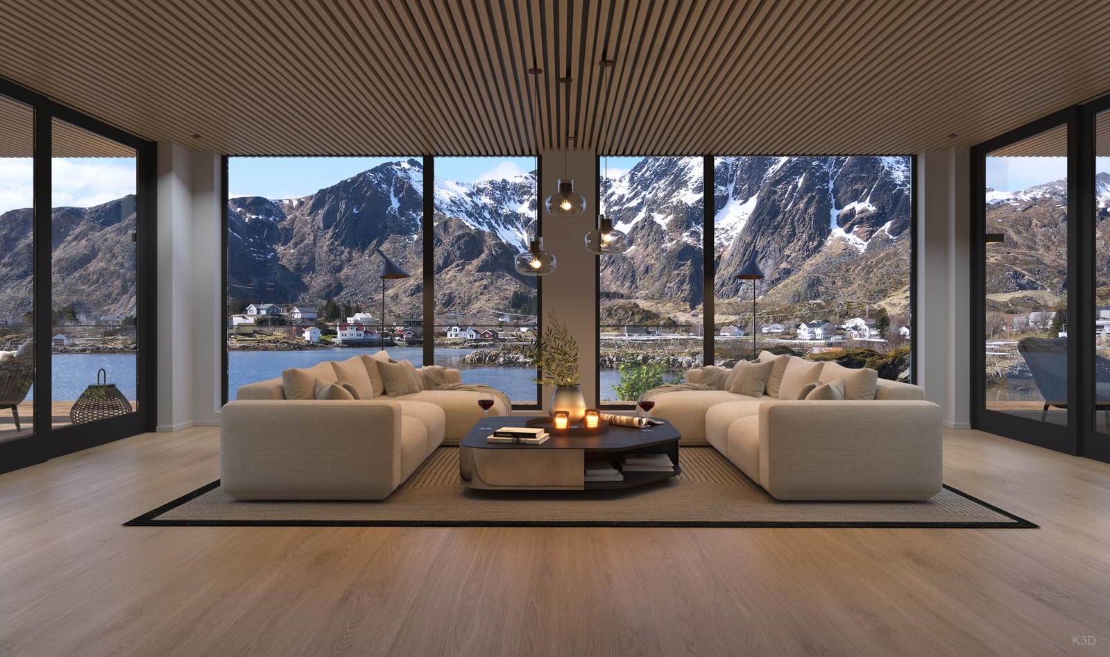 God plass med spektakulær utsikt Galleribilde