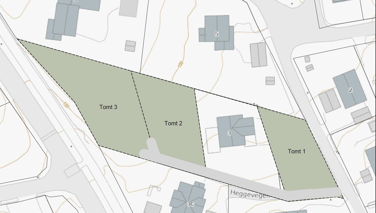 Oversiktsbilde av tomtekartet Galleribilde