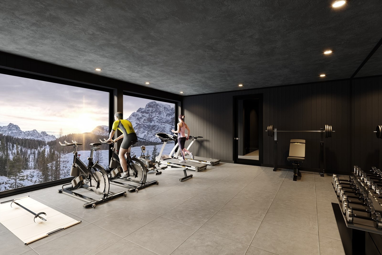 Dette vil bli bygget i etapper, først spa/badstu og mellombygg, så trimrom senere. Bildet er en illustrasjon, avvik kan forekomme. Galleribilde