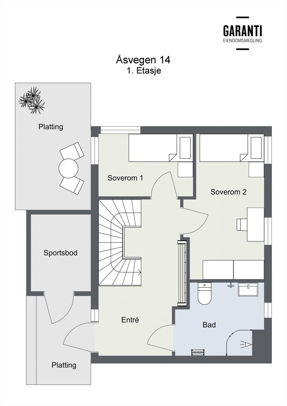Plantegning 2D - 1. Etasje Galleribilde