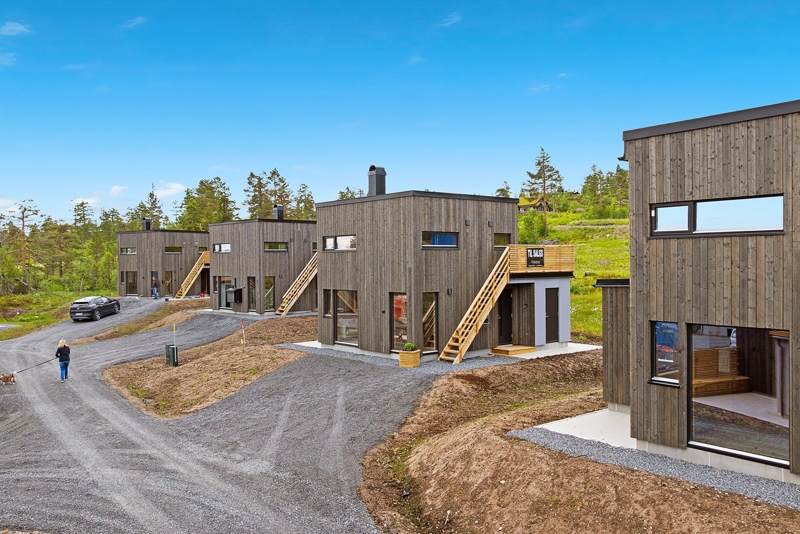 Moderne fasader, hyttene her kan nytes hele året. Galleribilde