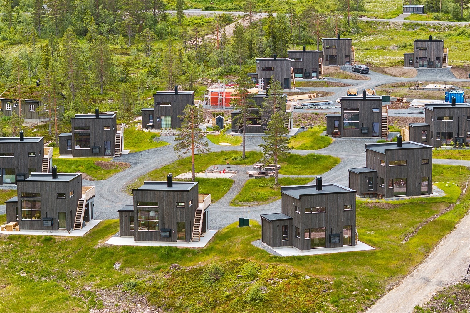 Det blir hyggelige fellesområder på hvert tun. Galleribilde