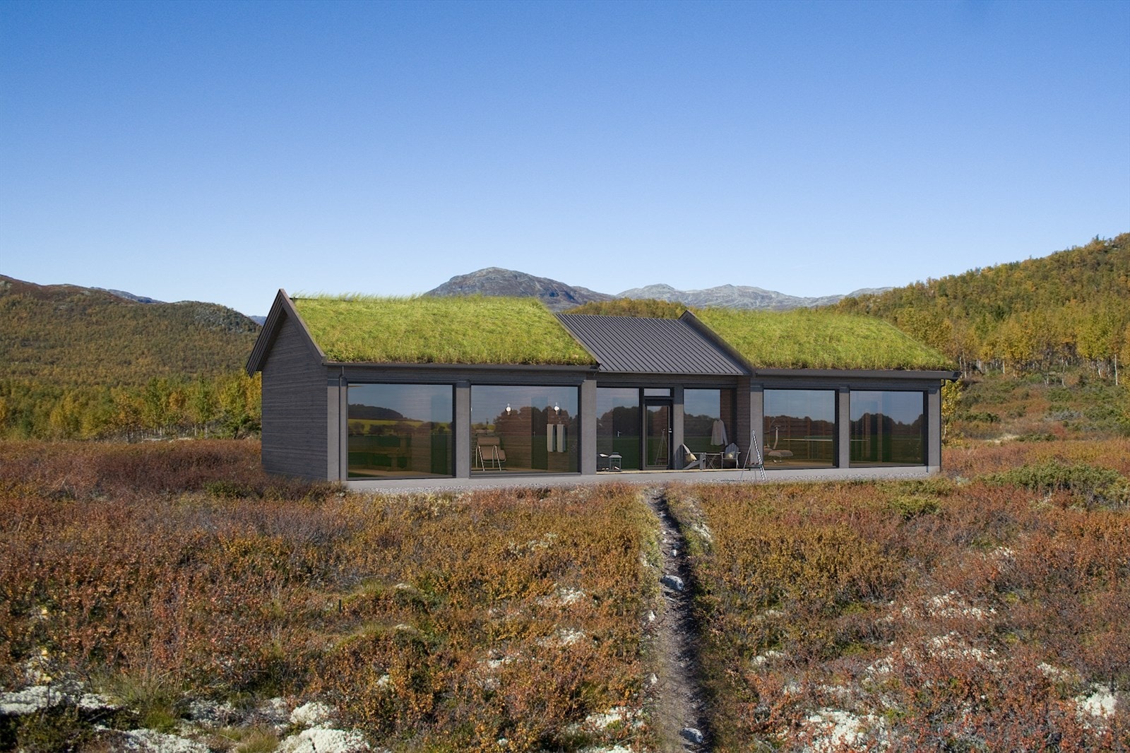 Alle hyttene på Blefjelltunet vil få mulighet til å benytte seg av et spa- og treningsanlegg mot kostnad. Bildet er en illustrasjon, avvik kan forekomme. Galleribilde