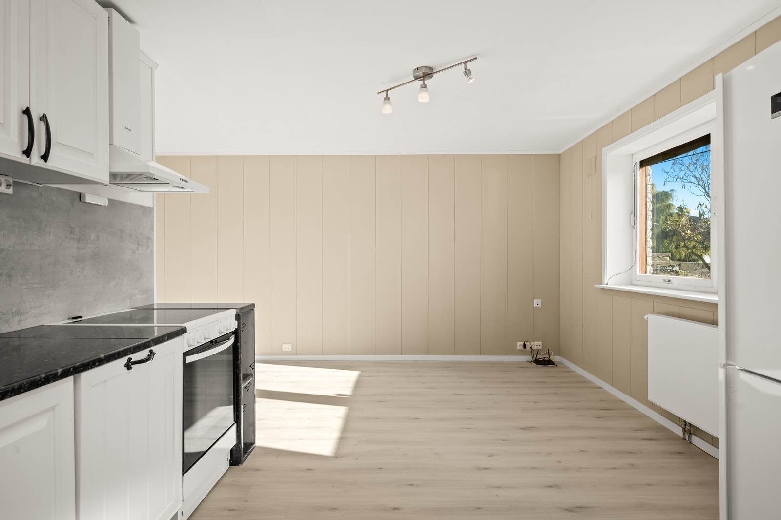 Stue/kjøkken i hybel i underetasjen Galleribilde