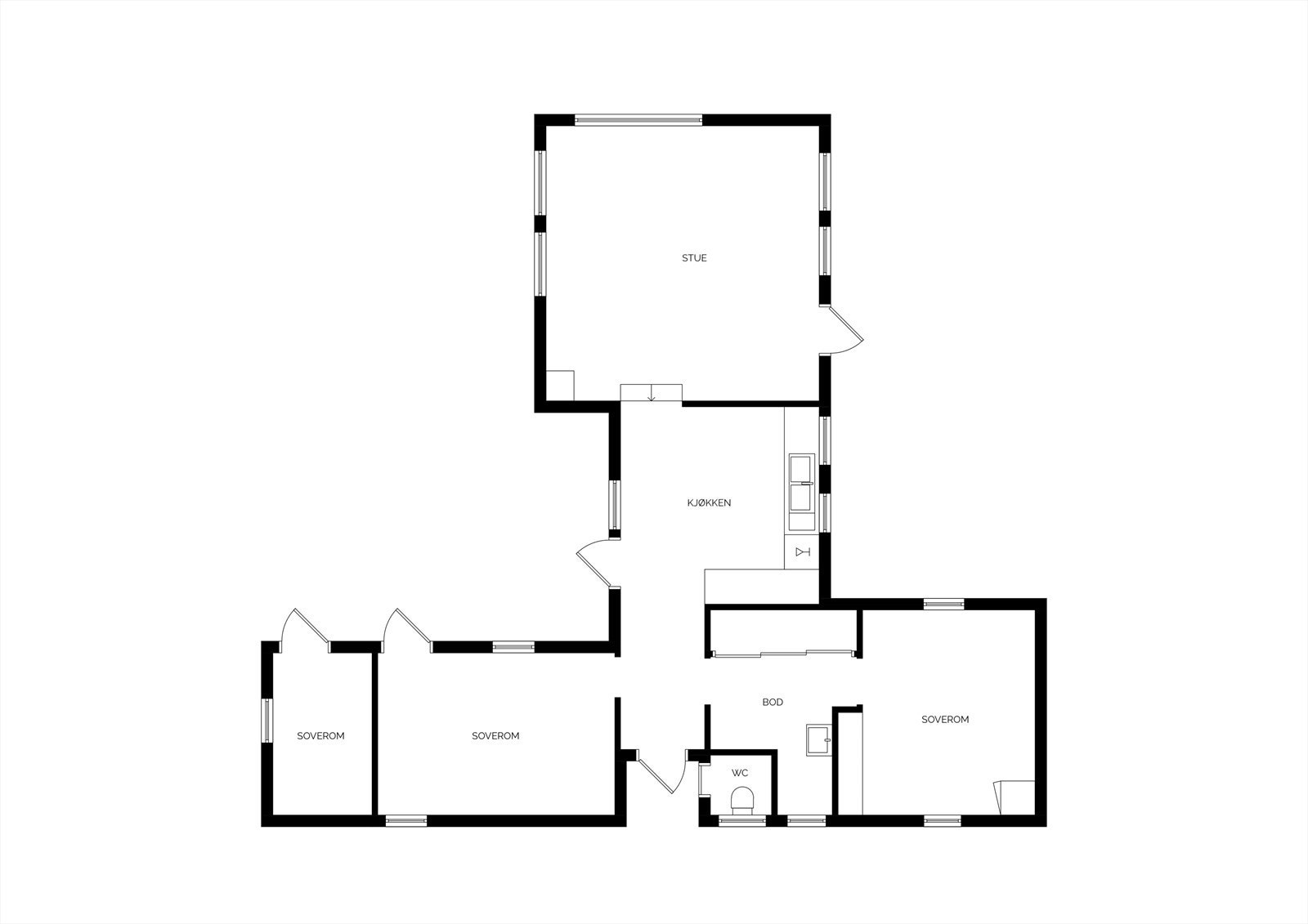 Plantegning av hytte Galleribilde