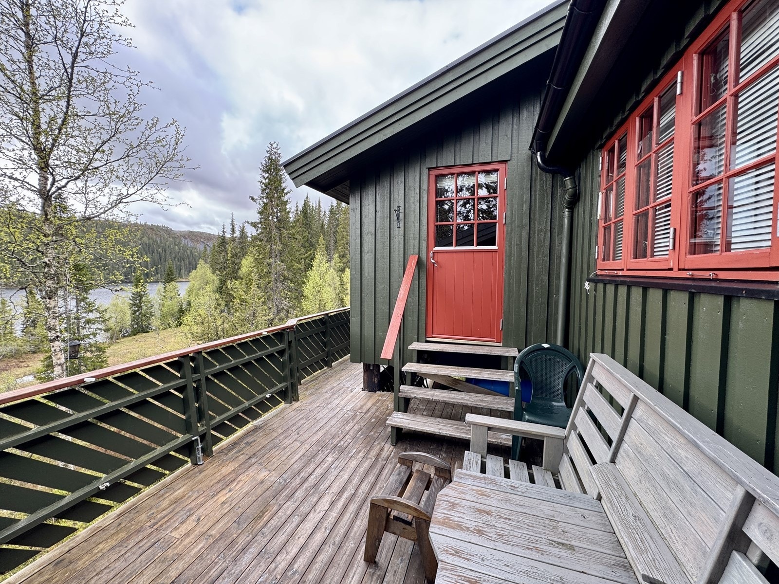 Verandadør som går inn i stua Galleribilde