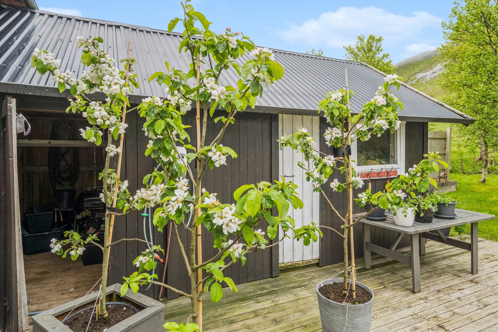 Stor, romslig og funksjonell utebod, i forbindelse med terrassen. Galleribilde