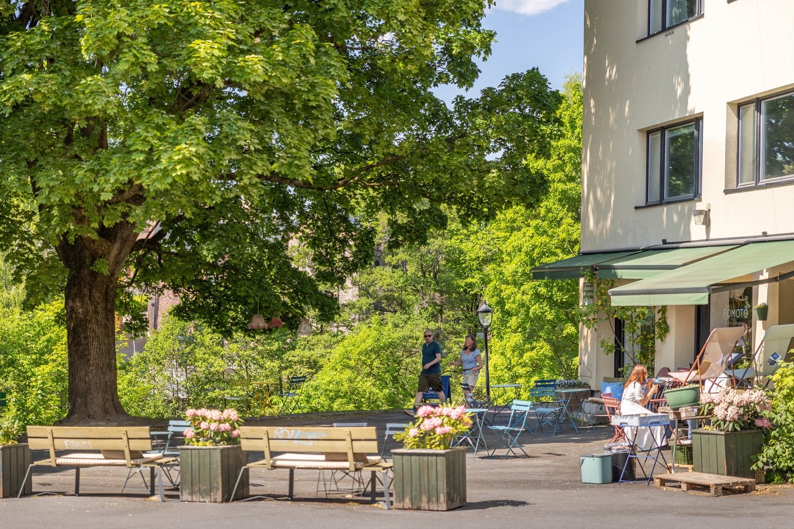 Kafeèn Fomoto som ligger i enden av borettslaget Galleribilde
