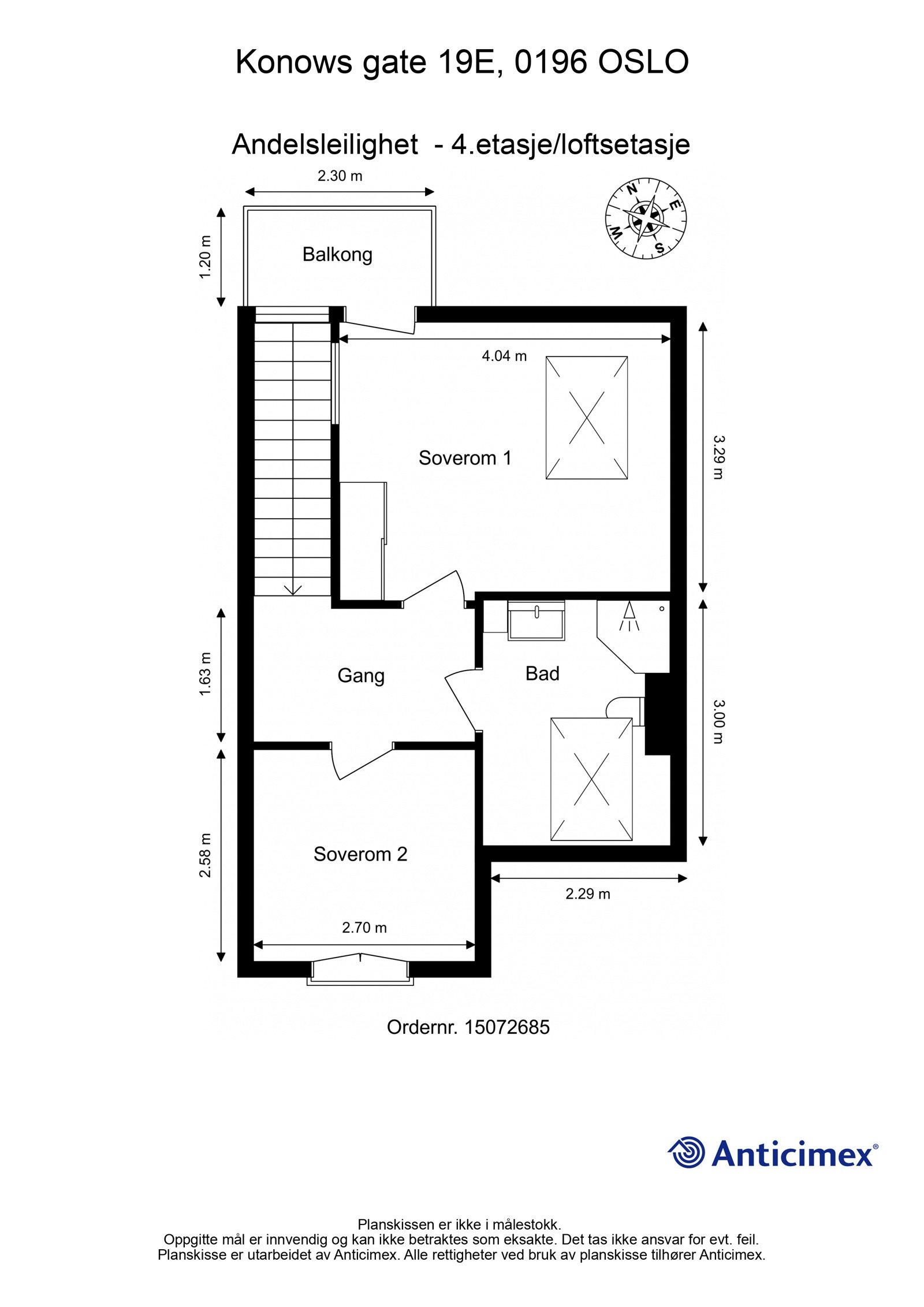 Plantegning - Andelsleilighet - 4.etasje/loftsetasje Galleribilde