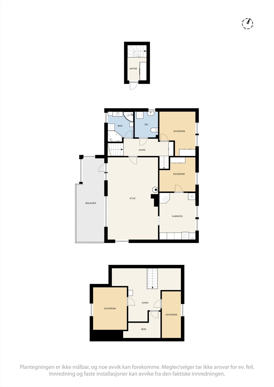 Hovedboligen (L1) strekker seg over tre plan Galleribilde