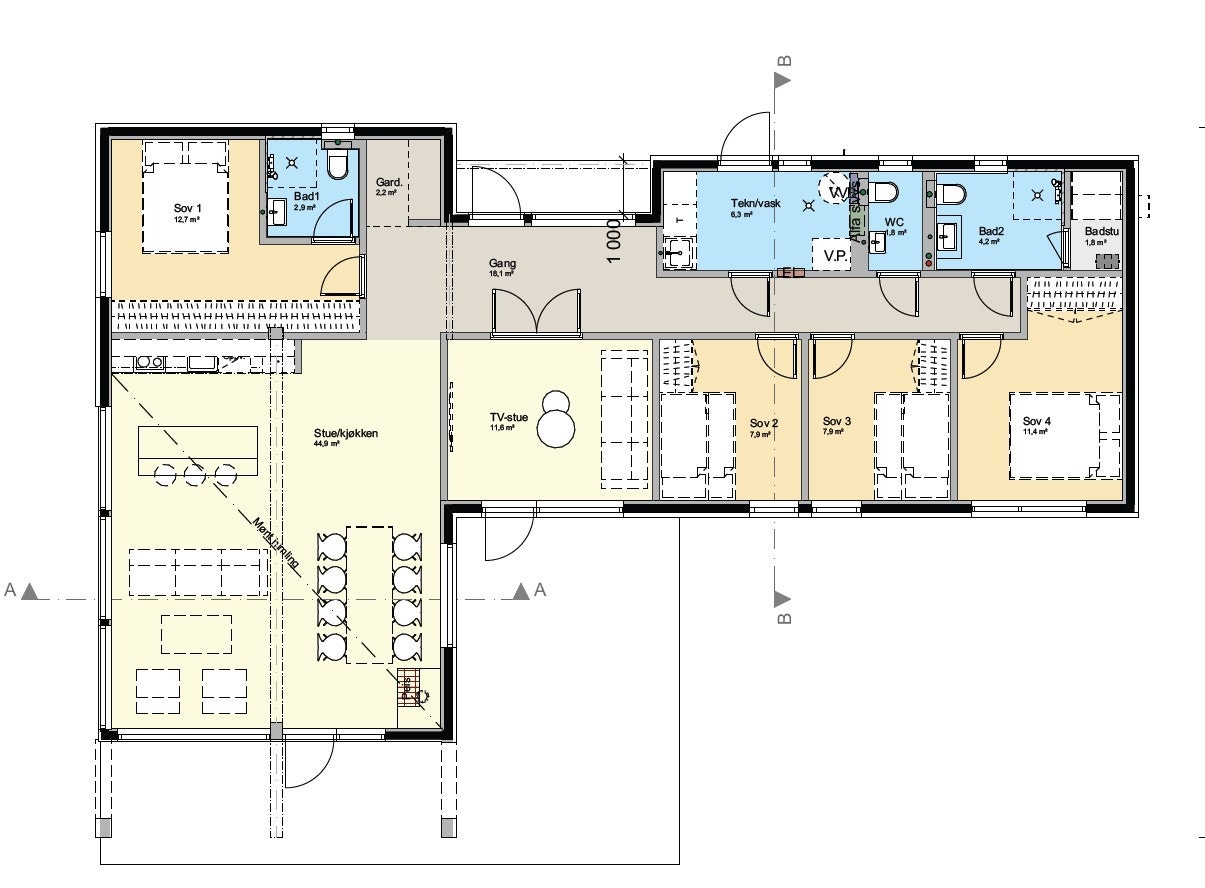 Planskisse Sjemmedalhytta 140 Galleribilde