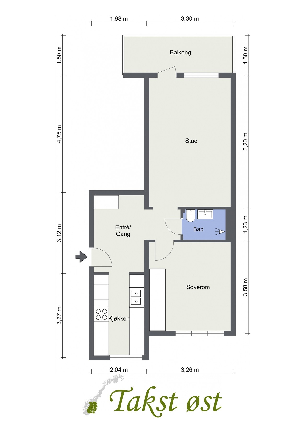 Leilighetens plantegning Galleribilde