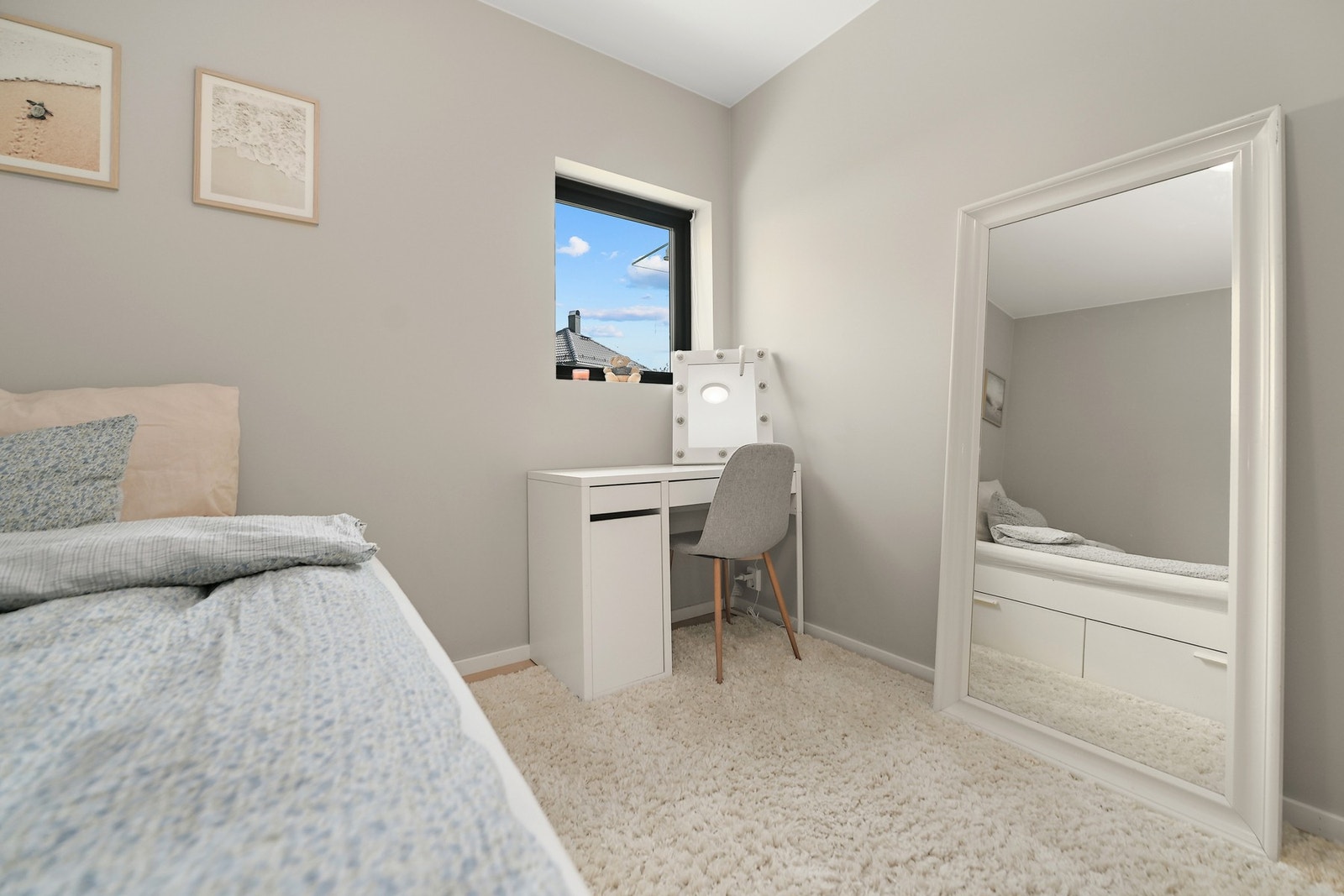 Her er det plass til skap eller kommode. Galleribilde