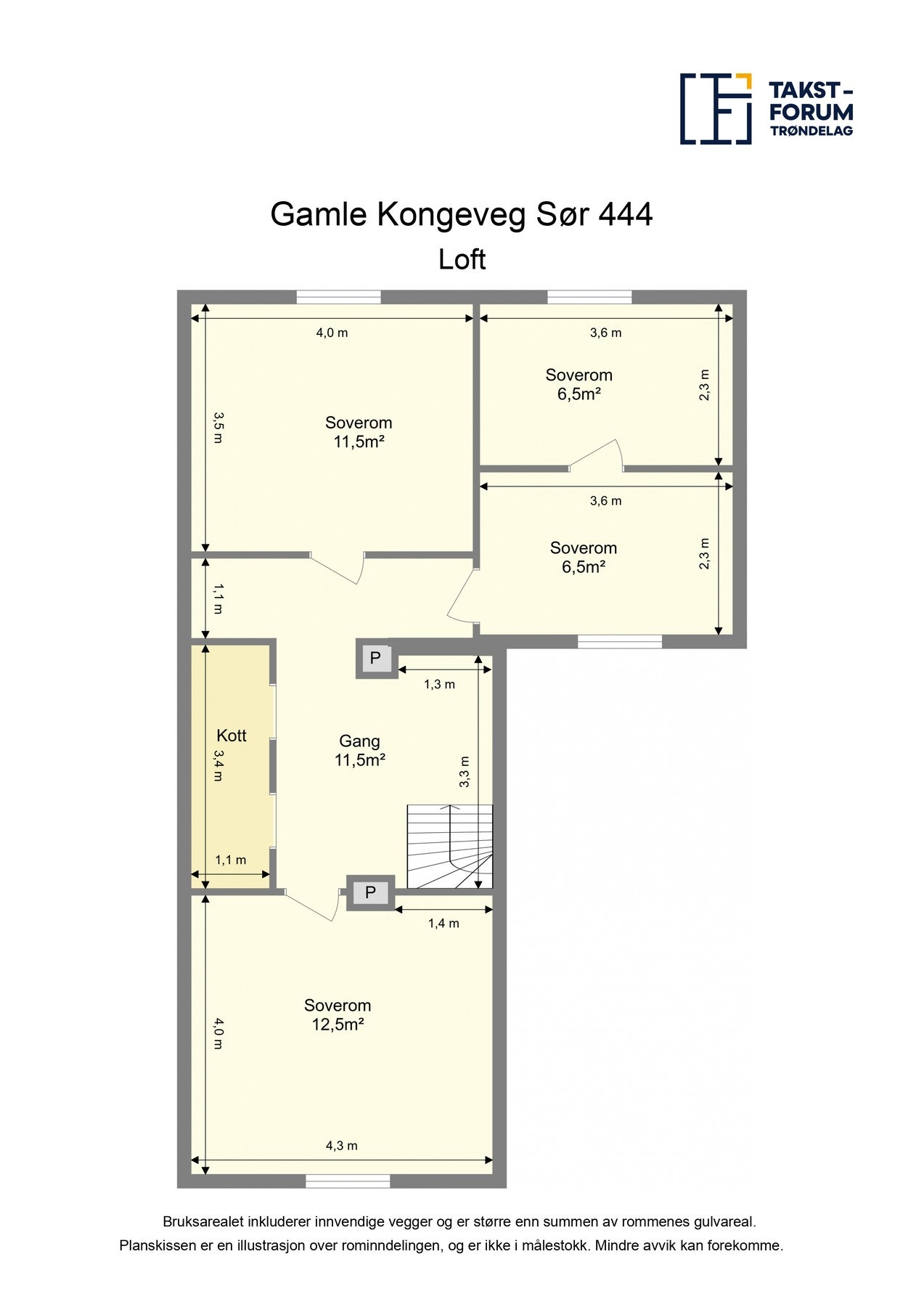 Planskisse loft Galleribilde