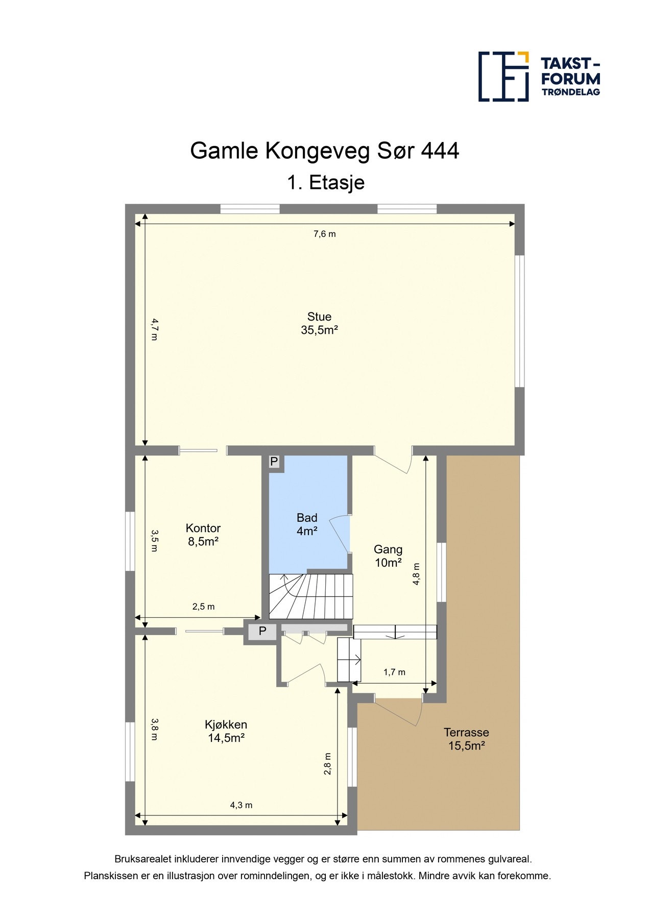 Planskisse 1. etg. Galleribilde