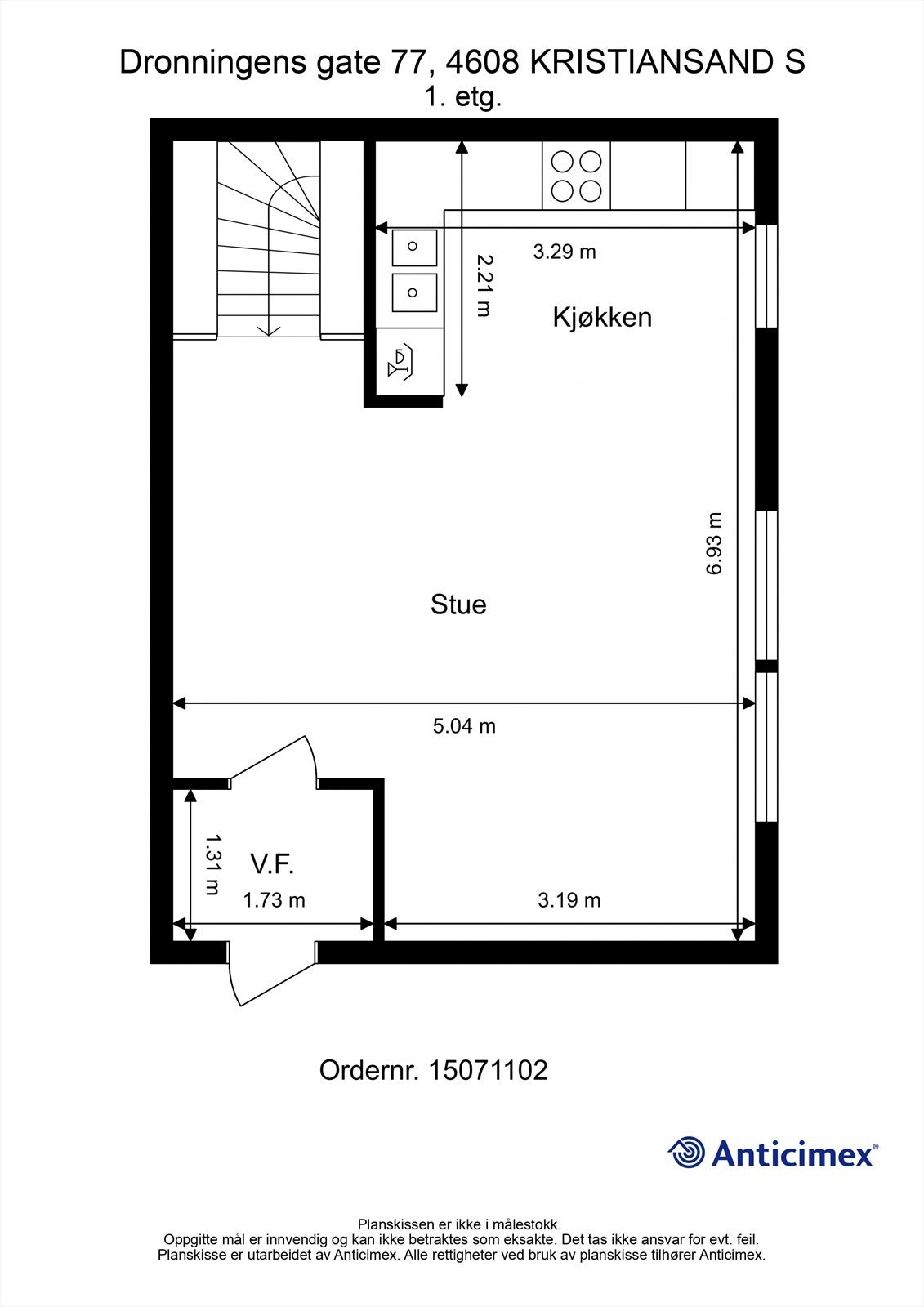Plantegning 1. etg Galleribilde