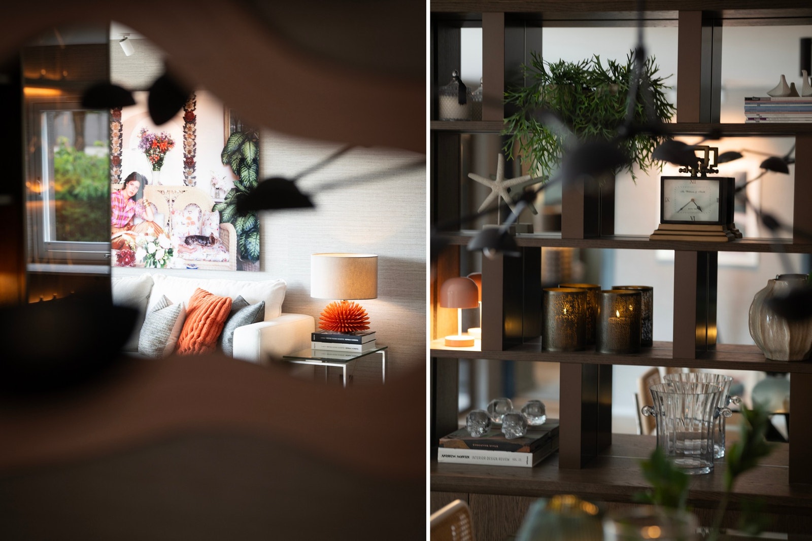 Skreddersydd hylleløsning med skjult dimbart LED-lys - tegnet av interiørarkitekt. Galleribilde