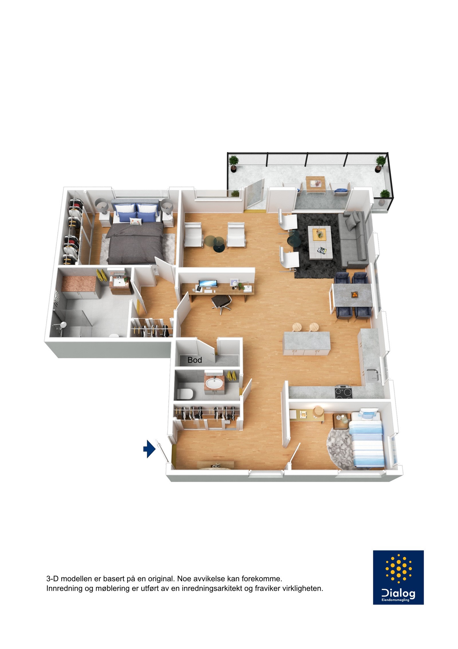 Planillustrasjon med møbleringsforslag Galleribilde